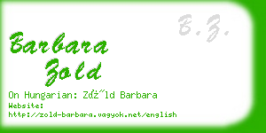 barbara zold business card